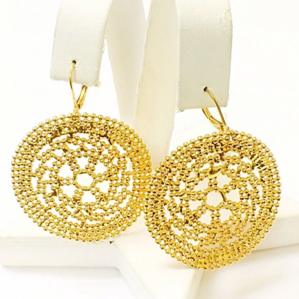 NEW Joan Rivers Gold-Tone Circle Cut-Out Earrings